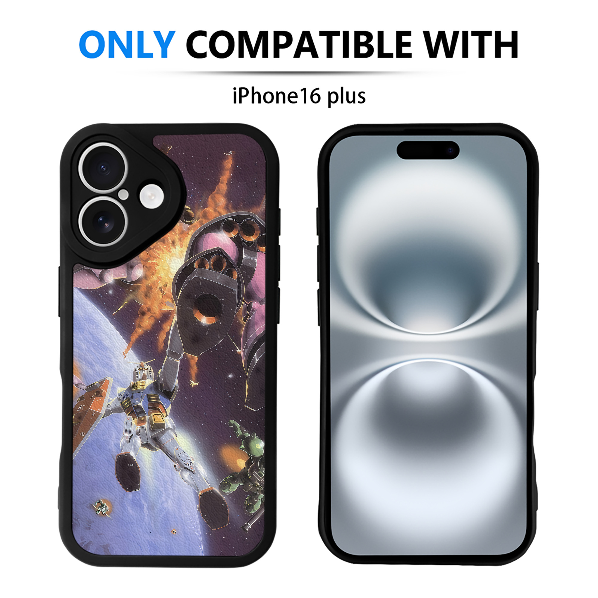 （画像用） 機動戦士ガンダム Mobile Suit Gundam 【iPhone 16シリーズ対応】シリコンスマホケース（レザー調） 材質：シリコン